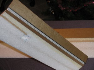 Shot of a semi-complete wing tip for the aileron Push-E Cat proto